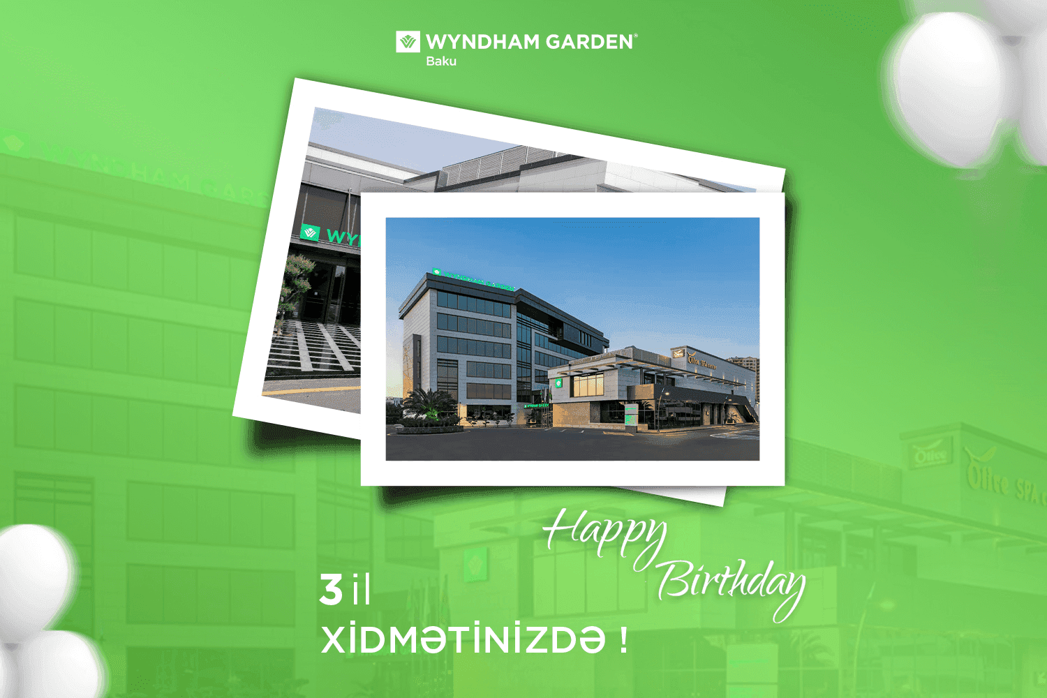 Отель «Wyndham Garden Baku» сегодня отмечает своё трёхлетие.